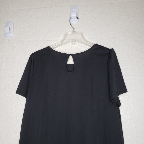 NWT Worthington Black Flounce Sleeve Top Size 0X - Picture 14 of 16